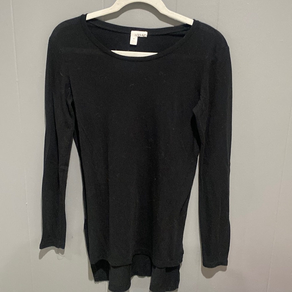 black high low long sleeve